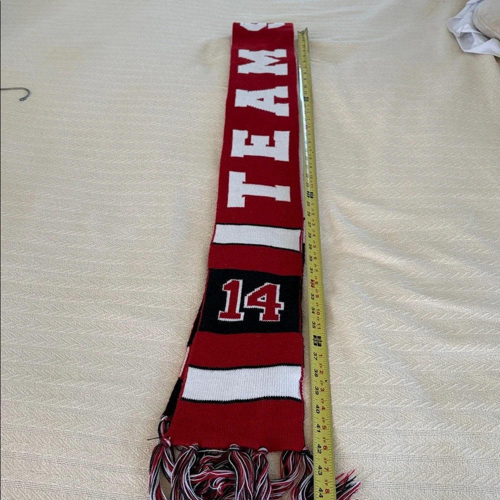 Claire’s Red and White Team Spirit Scarf 84 in. Length 6 1/2 in. Width